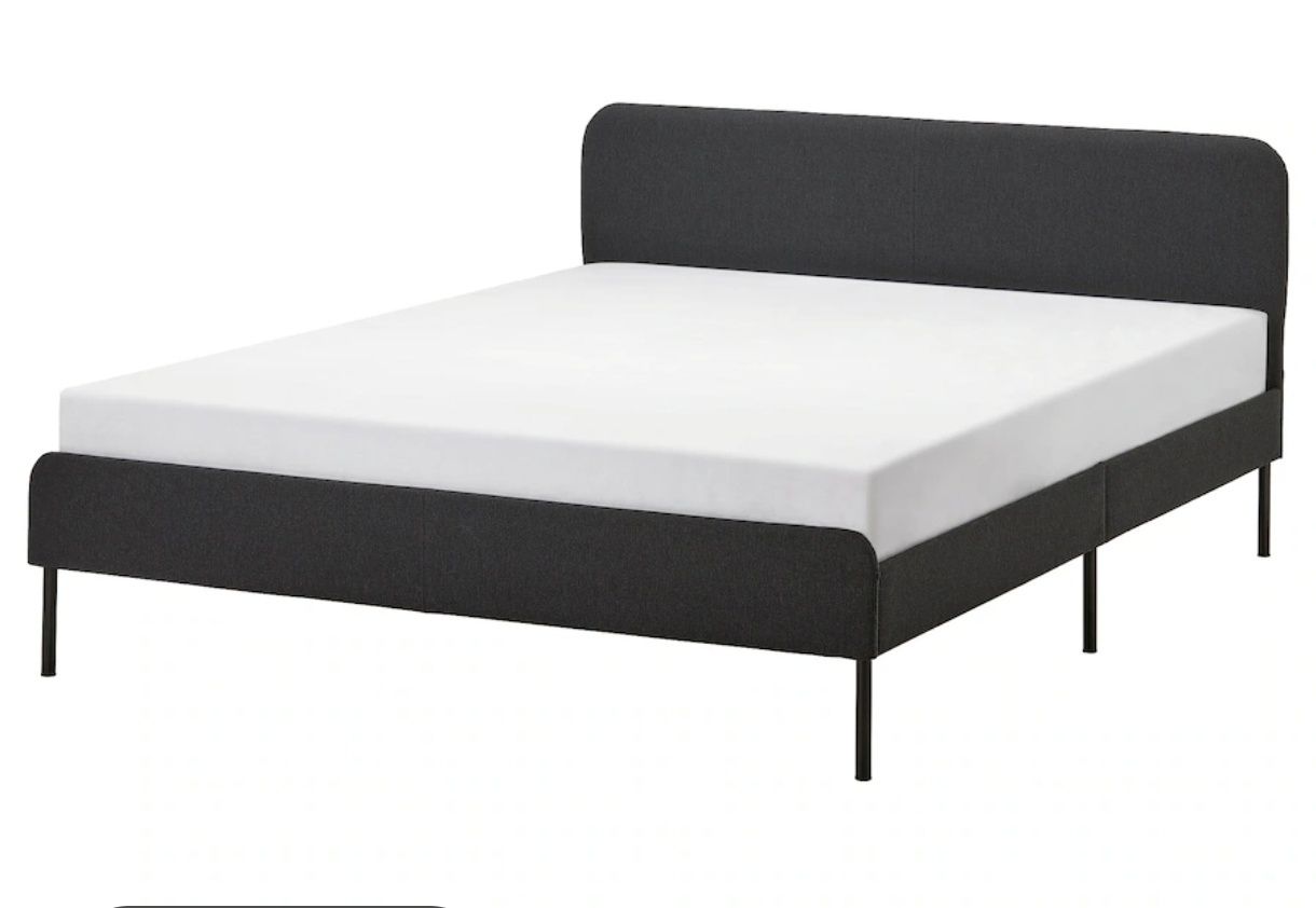 Vendo cama com colchão  cinza