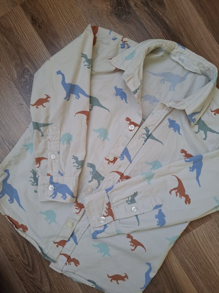 Koszula h&m dinozaury Dino chłopięca r. 116 122