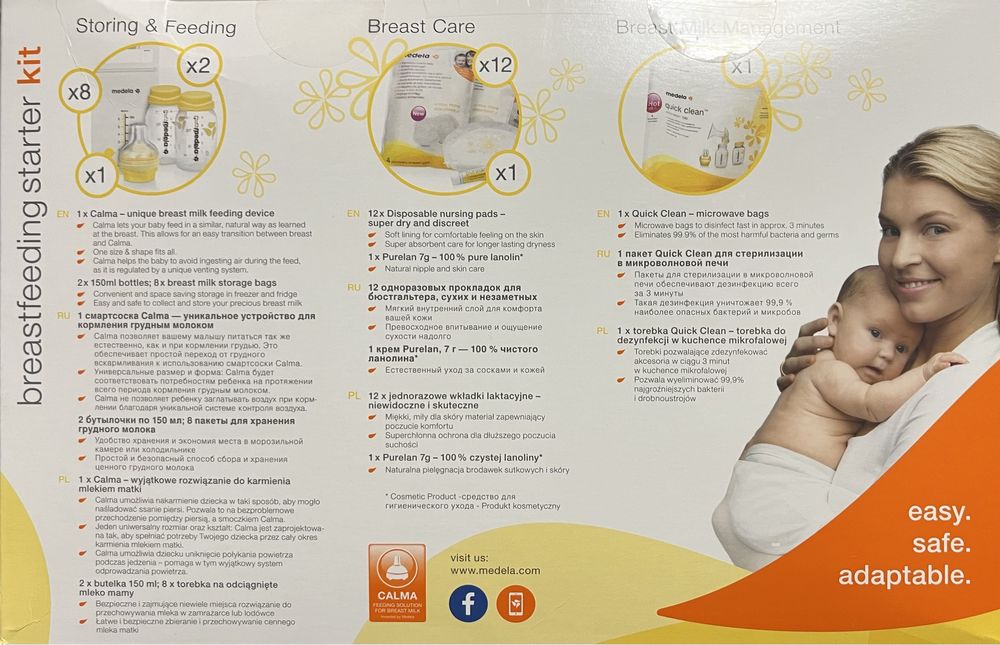 Medela Zestaw startowy do karmienia Breastfeeding Starter Kit Calma