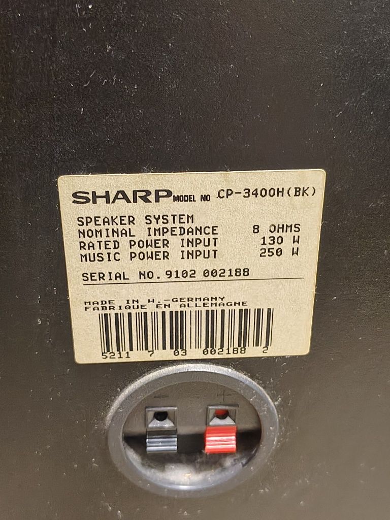 System wzmacniacz Sharp SX-3400 i Sharp SO-3400 i kolumny CP-3400 + pi