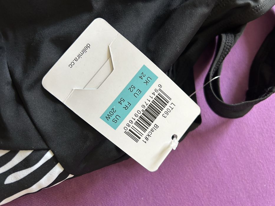 Strój kąpielowy jednoczęściowy czarno bialy nowy duzy rozmiar