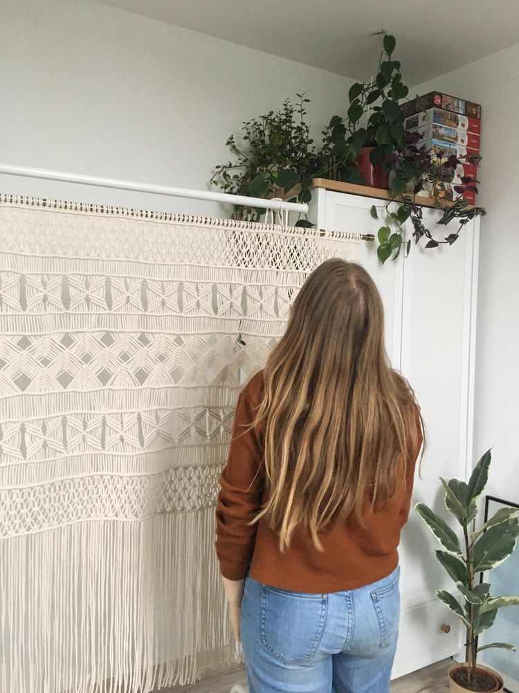 pleciony hamak dla kota huśtawka legowisko makrama boho diy