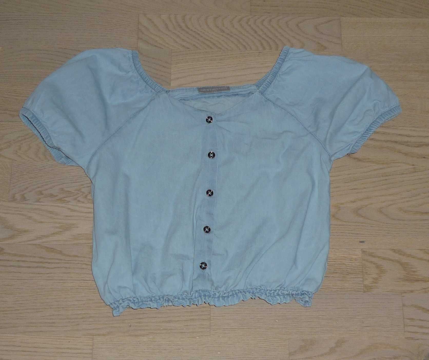 Krótka niebieska bluzka bluzeczka 11-12 lat