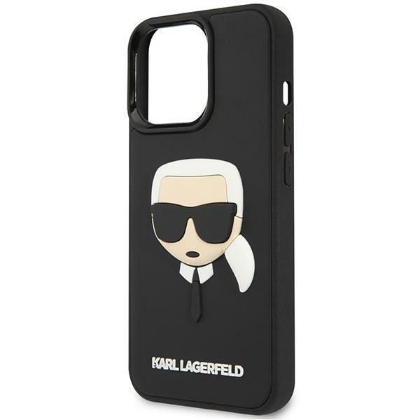 Etui Karl Lagerfeld iPhone 14 Pro 6,1" Czarny - 3D Rubber Karl`s Head