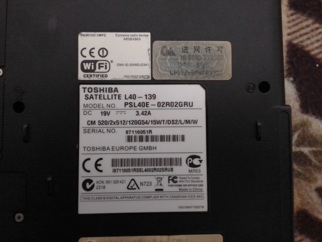 Toshiba satellite l40-139