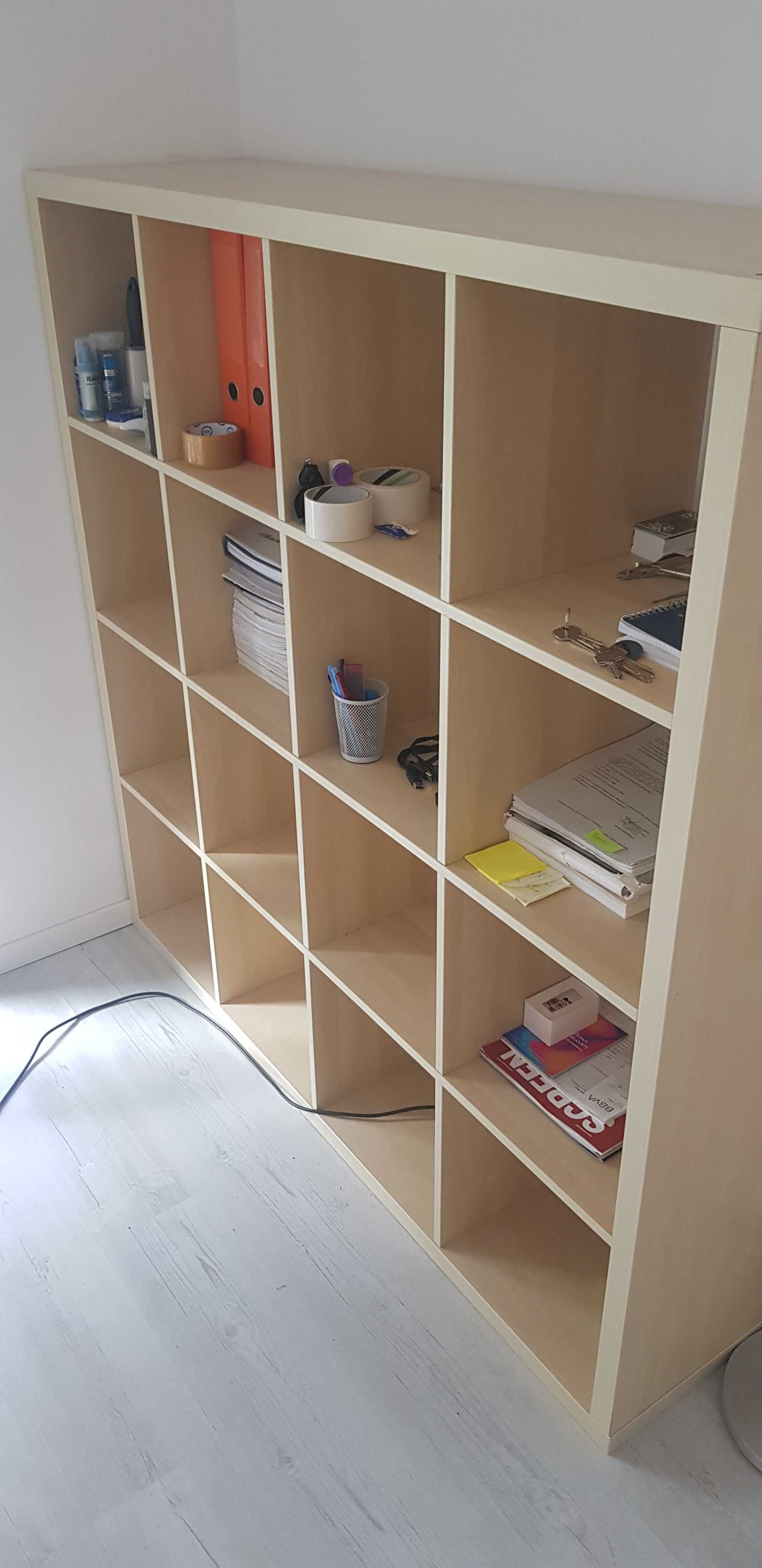 IKEA Kallax Regał, imitacja dębu bejcowanego, 147x147 cm 16 półek