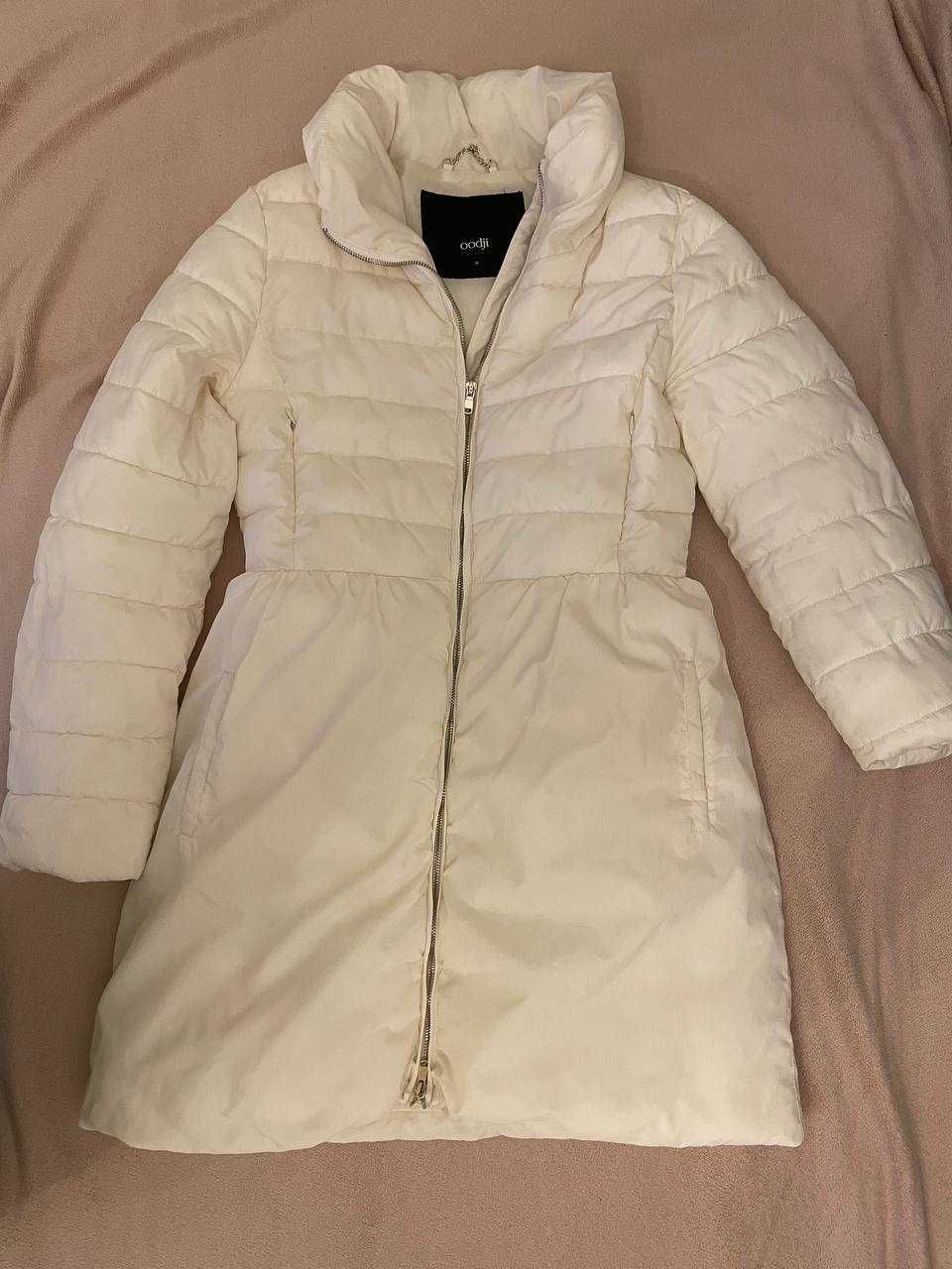 Куртка демисезонное пальто oodji 44-46 молочный