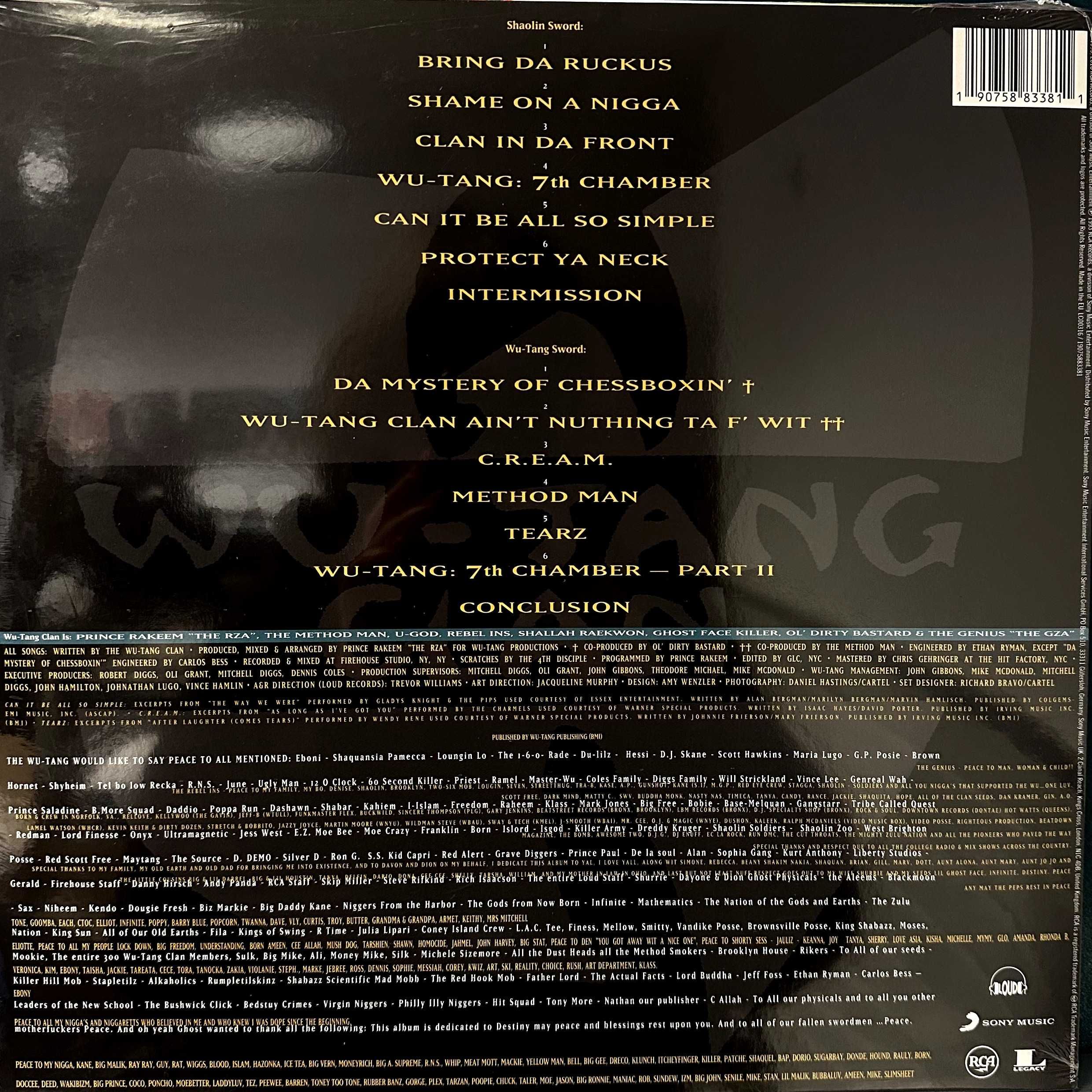 Enter The Wu-Tang Clan (36 Chambers) (Vinyl, 2018, Europe)