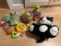 komplet zabawek dla malucha (interaktywne, sensoryczne) Vtech i inne