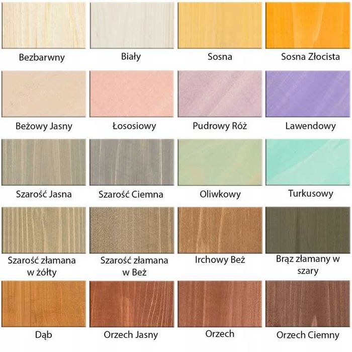 Impregnat do Drewna Lazura Barwiący 5L Ochronny z silikonem 20 Kolorów