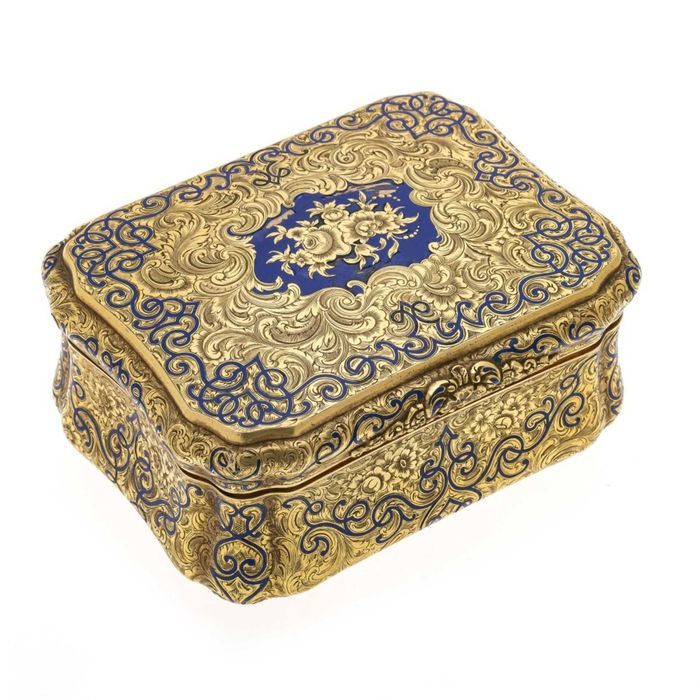 Złoty pojemnik Weishaupt, Hanau 1850r. złoto 14K