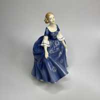 Figurka dama z kapeluszem Hilary HN 4996 Royal Doulton niebieska mal