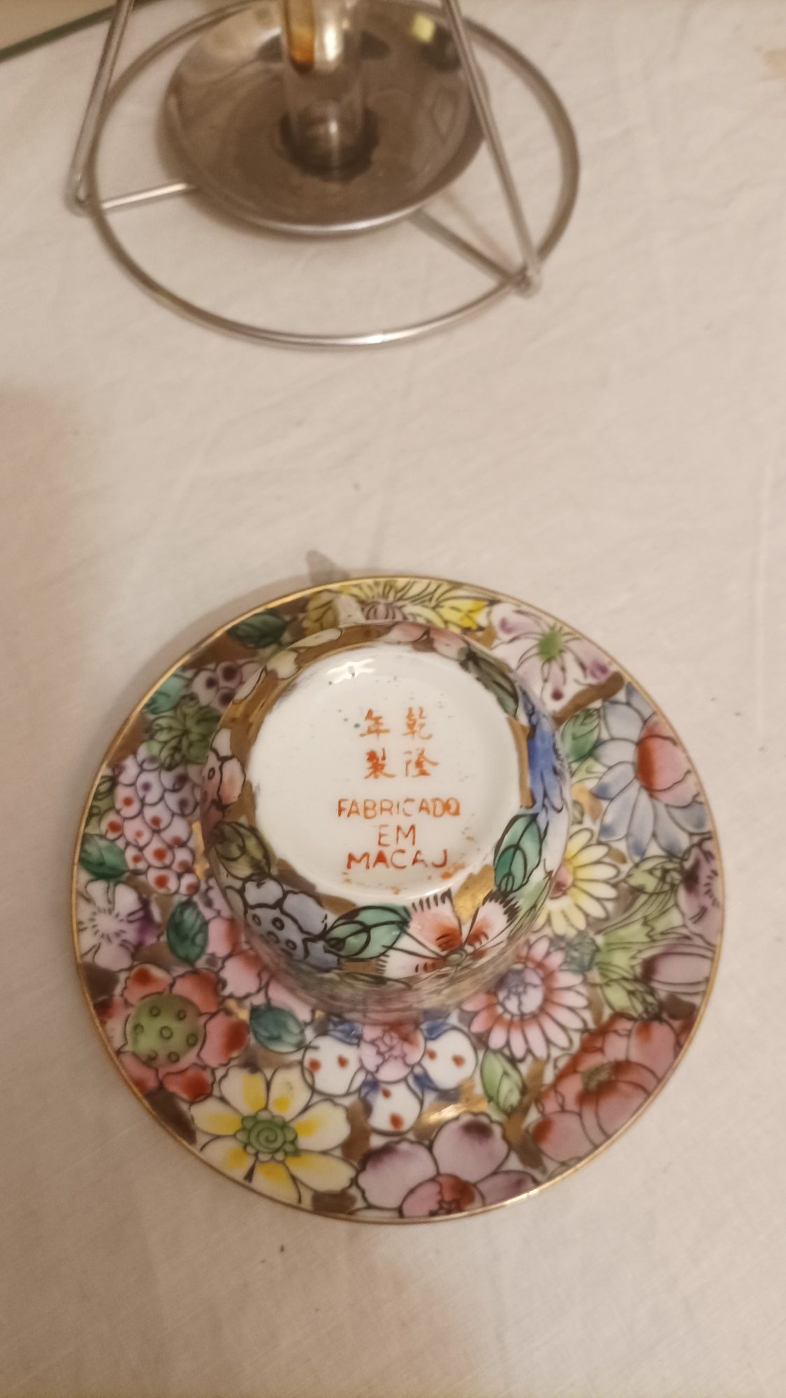 Serviço chá ou café chinês - motivo flores