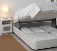KVITSÖY IKEA -cama estofada c/arrumação,branco 140x200cm- 119€ a menos