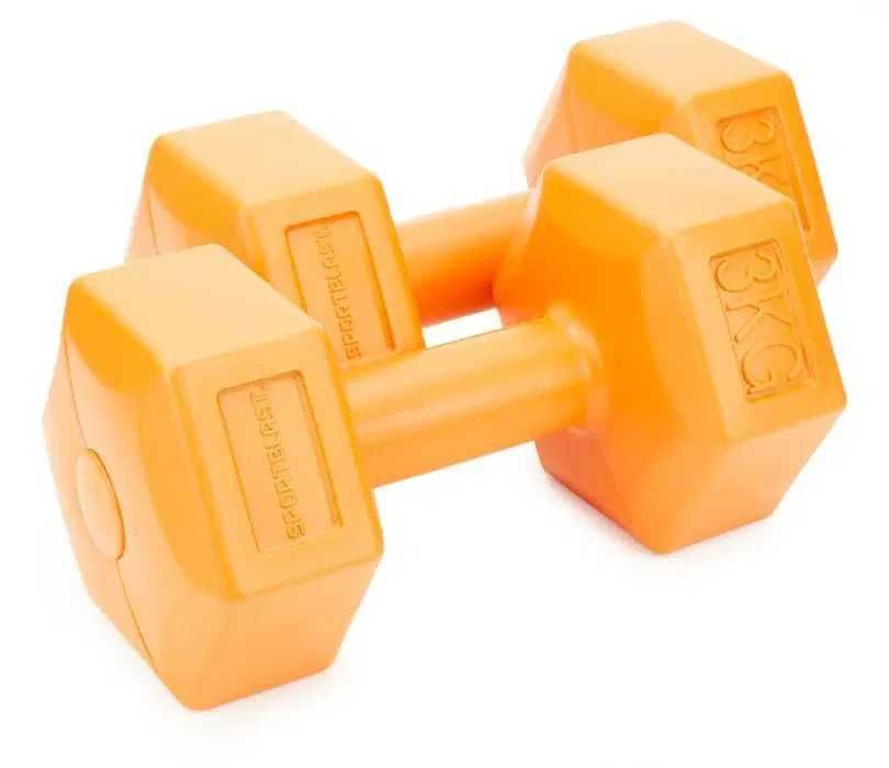HANTLE 2x3kg hantelki CIĘŻARKI ZESTAW hantli do ćwiczeń 6kg BIA