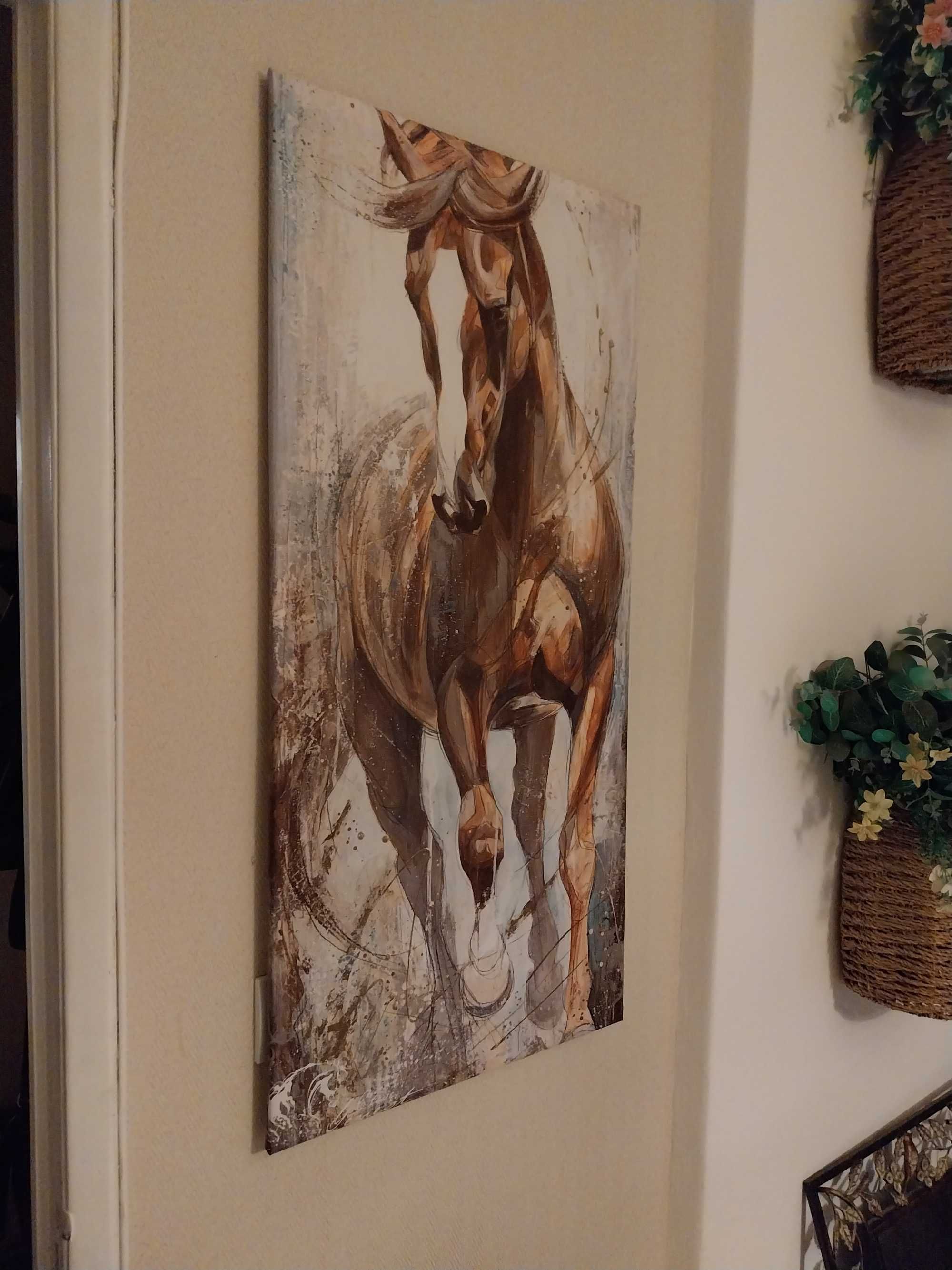 Quadro/tela com cavalo castanho