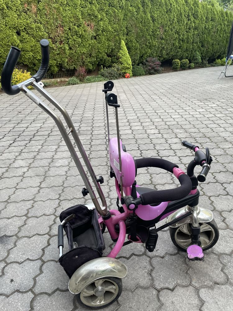 Jezdzik, pchacz, rowerek różowy dla dziewczynki