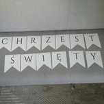 Girlanda na chrzest Antosia, Toper na tort, zaproszenia na chrzest