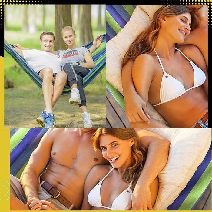 HAMAK Ogrodowy DWUOSOBOWY XXL 260x150 2 Osobowy Turystyczny DUŻY