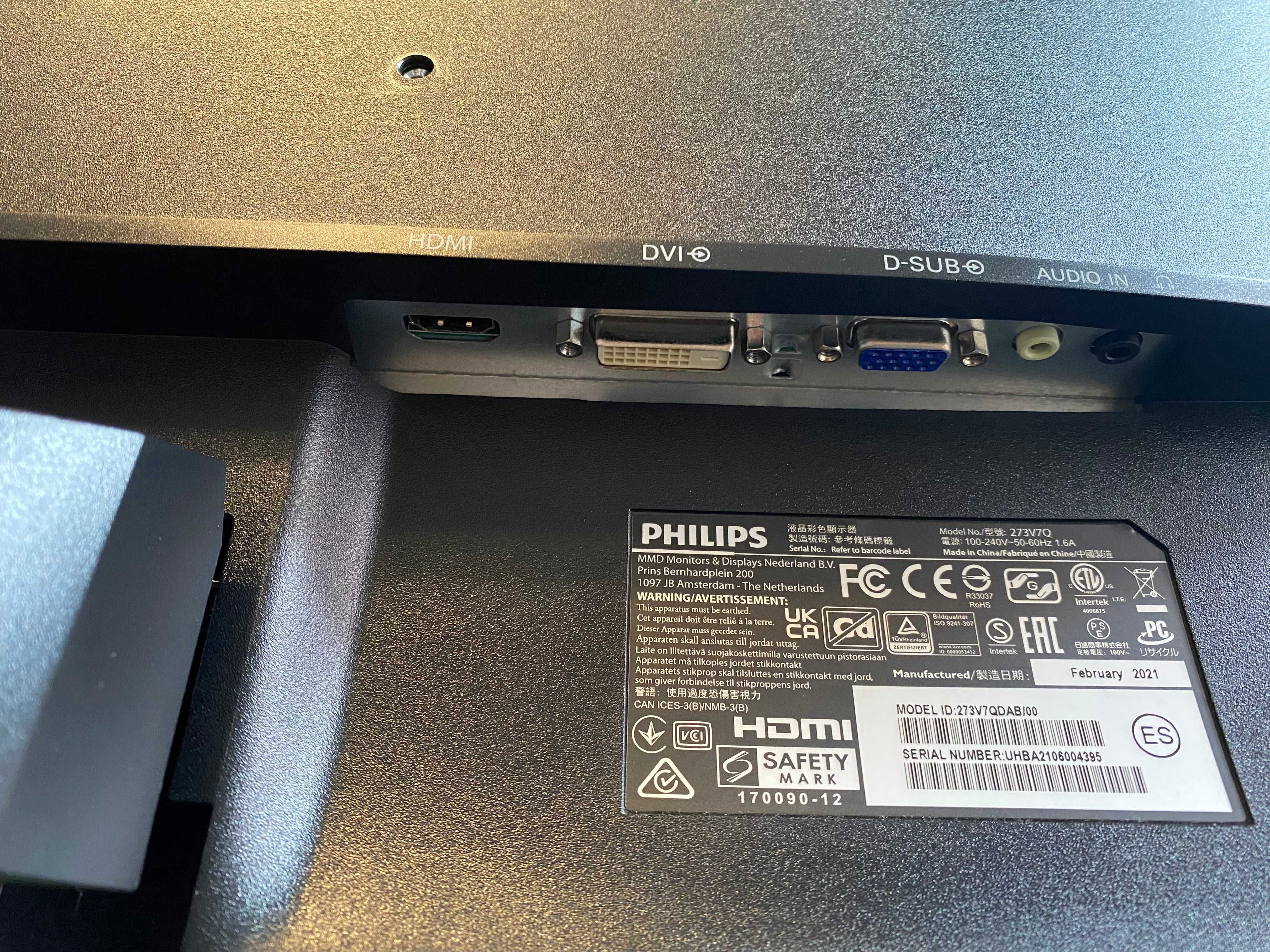 Monitor Philips 273V7Q 27" Full HD