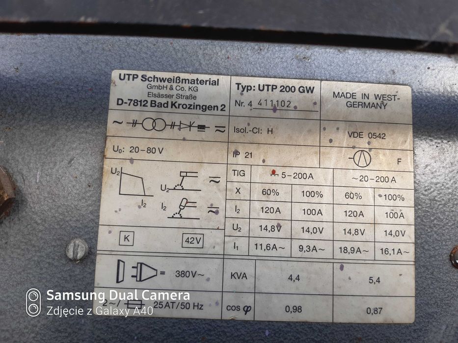spawarka przemysłowa Norweld utp 200 GW AC/DC