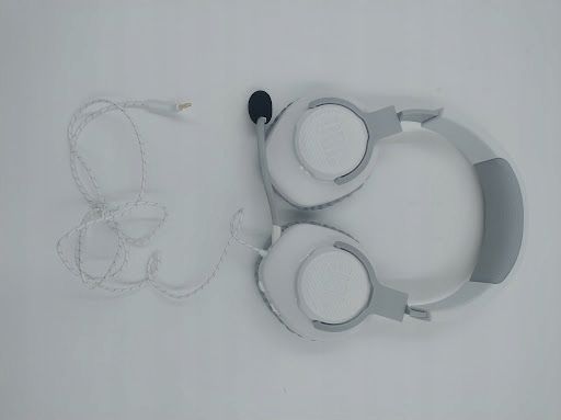 słuchawki wokółuszne jbl quantum 100 białe z doczepianym mikrofonem