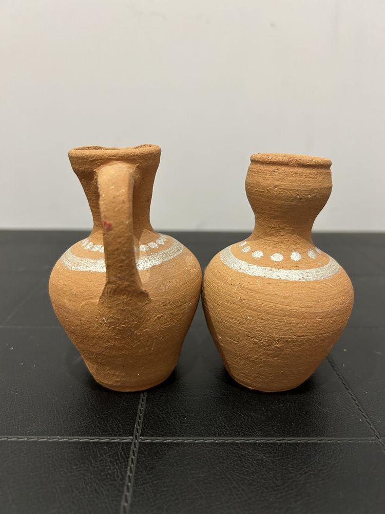 Miniaturkowe dzbanek + wazonik gliniane nr.5057