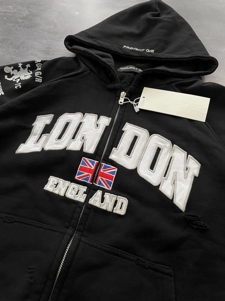 Зіп худі Project G/R Grailz LONDON чорного кольору оверсайз