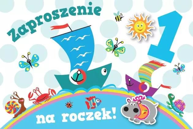 Zaproszenie Urodziny Roczek ZA-86 (10szt.). Armin Style. Nowy Produkt
