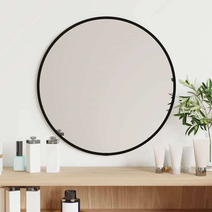 Vidaxl Lustro Ścienne, Czarne, Ø 40 Cm, Okrągłe