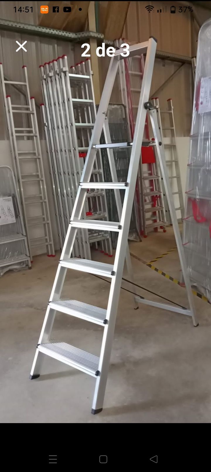 Escadote soldado linha profissional (Patamar+4 Degraus)
