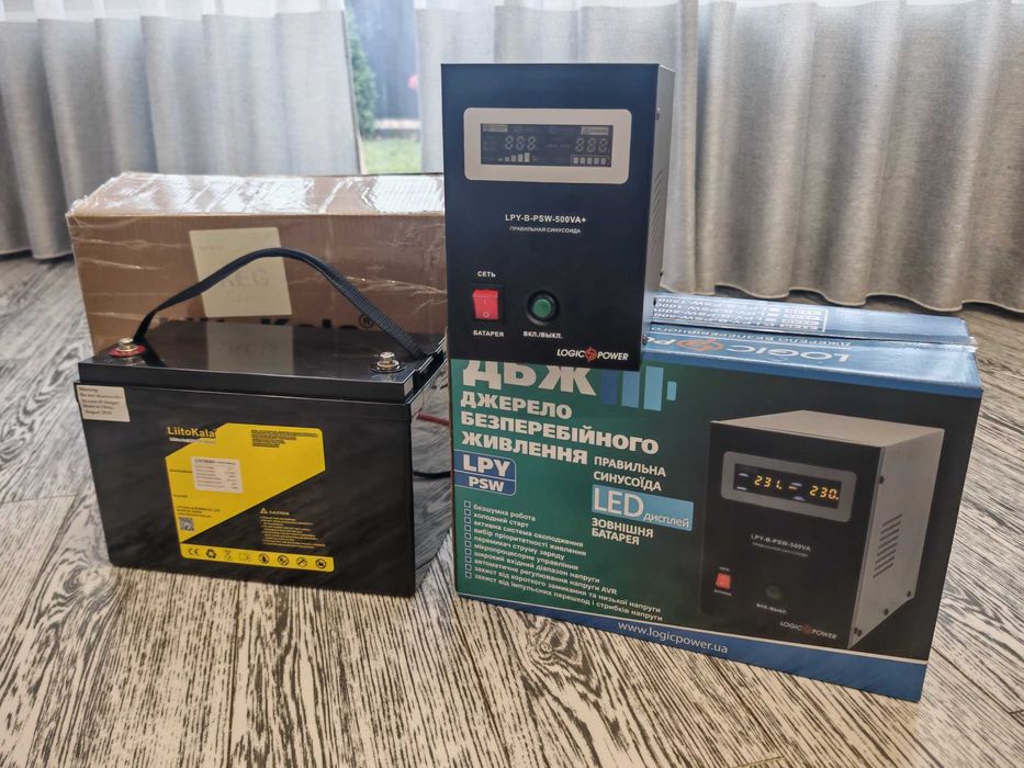 ДБЖ LogicPower 500Va(350Вт) плюс Акумулятор LiFePO4 Liitokala  100A·h