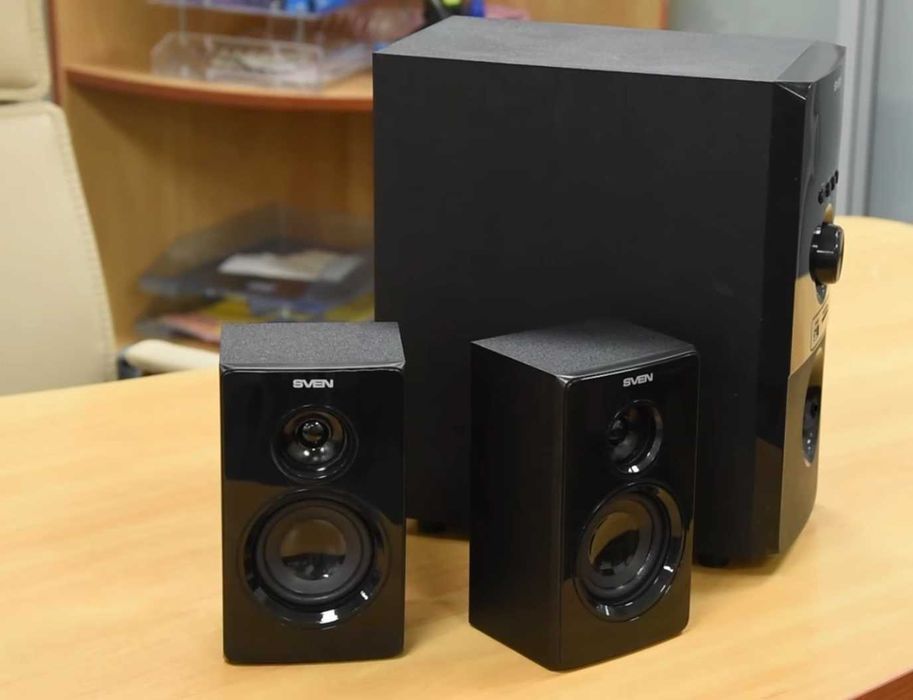 Акустика для дома Sven 2.1 Пульт ДУ Радио Флеш карта Супер акустика