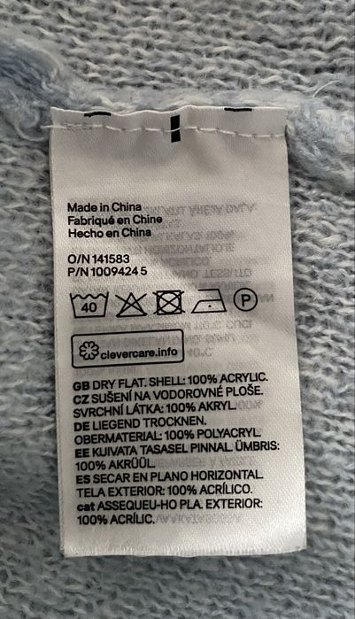 Sukienka w stylu swetra nieregularna krata biel jasny niebieski casual