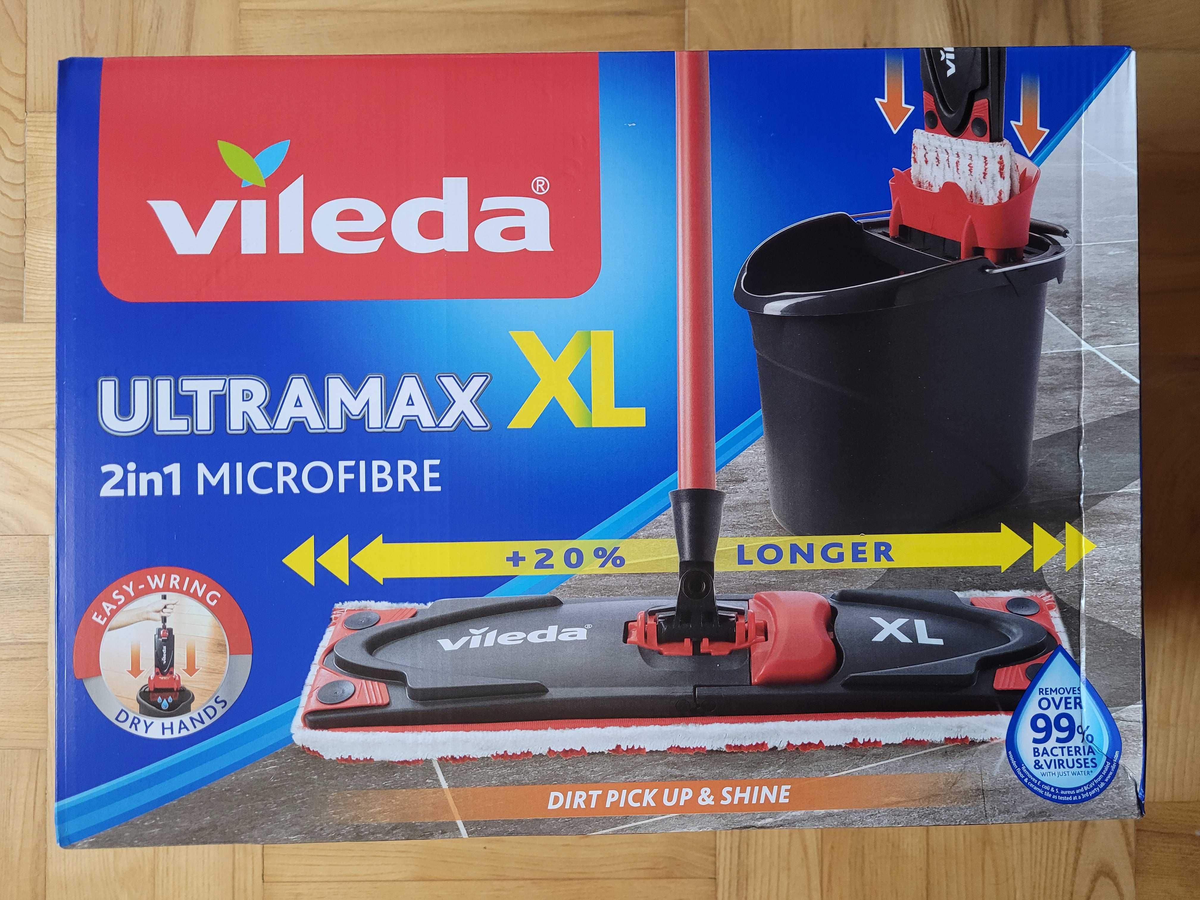 NOWY mop Vileda Ultramax XL BOX mop płaski+wiadro+wkład szybka wysyłka