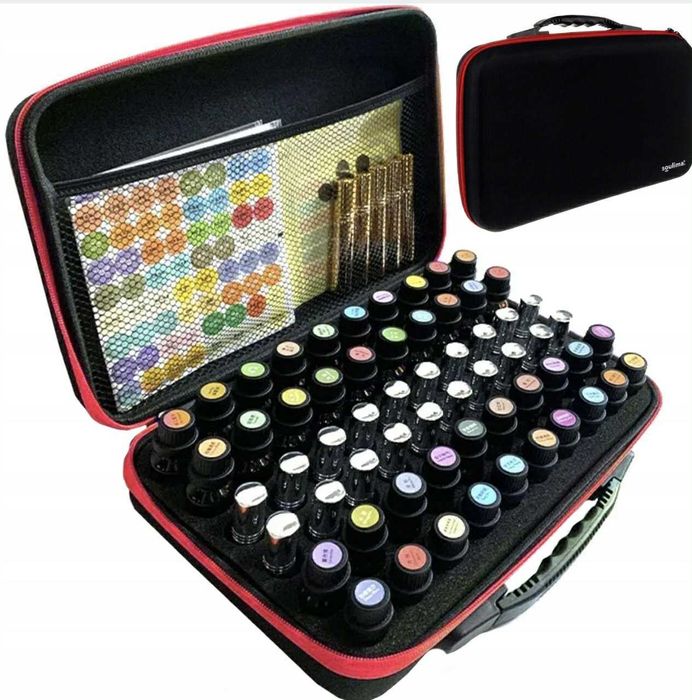 Kuferek Organizer  Etui na Lakiery Podróżny Kosmetyczka 60 Lakierów