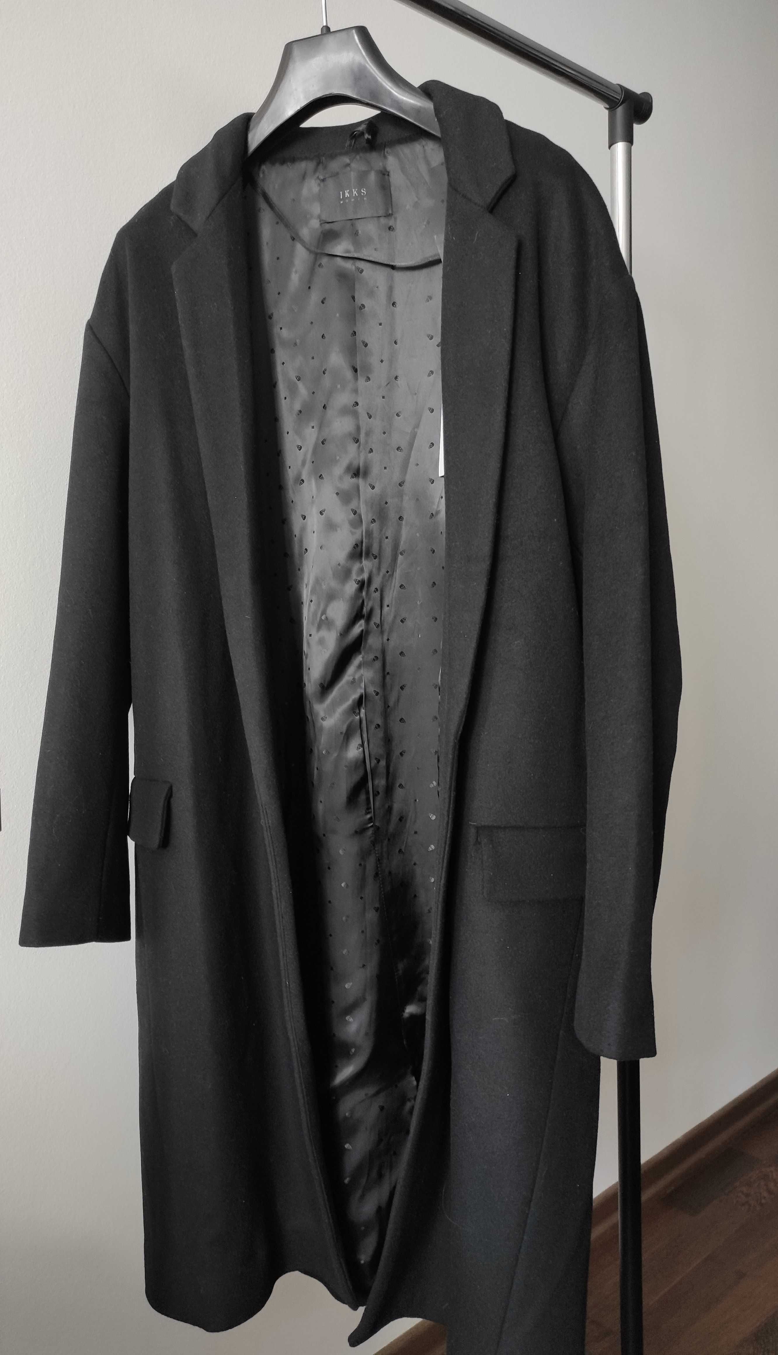 Новое шерстяное пальто IKKS Франция халат 100% шерсть на запах