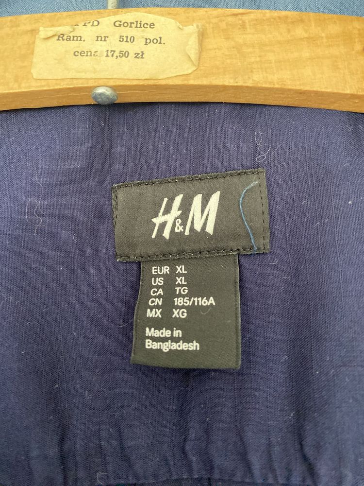 Granatowa koszula z krótkim rękawem H&M