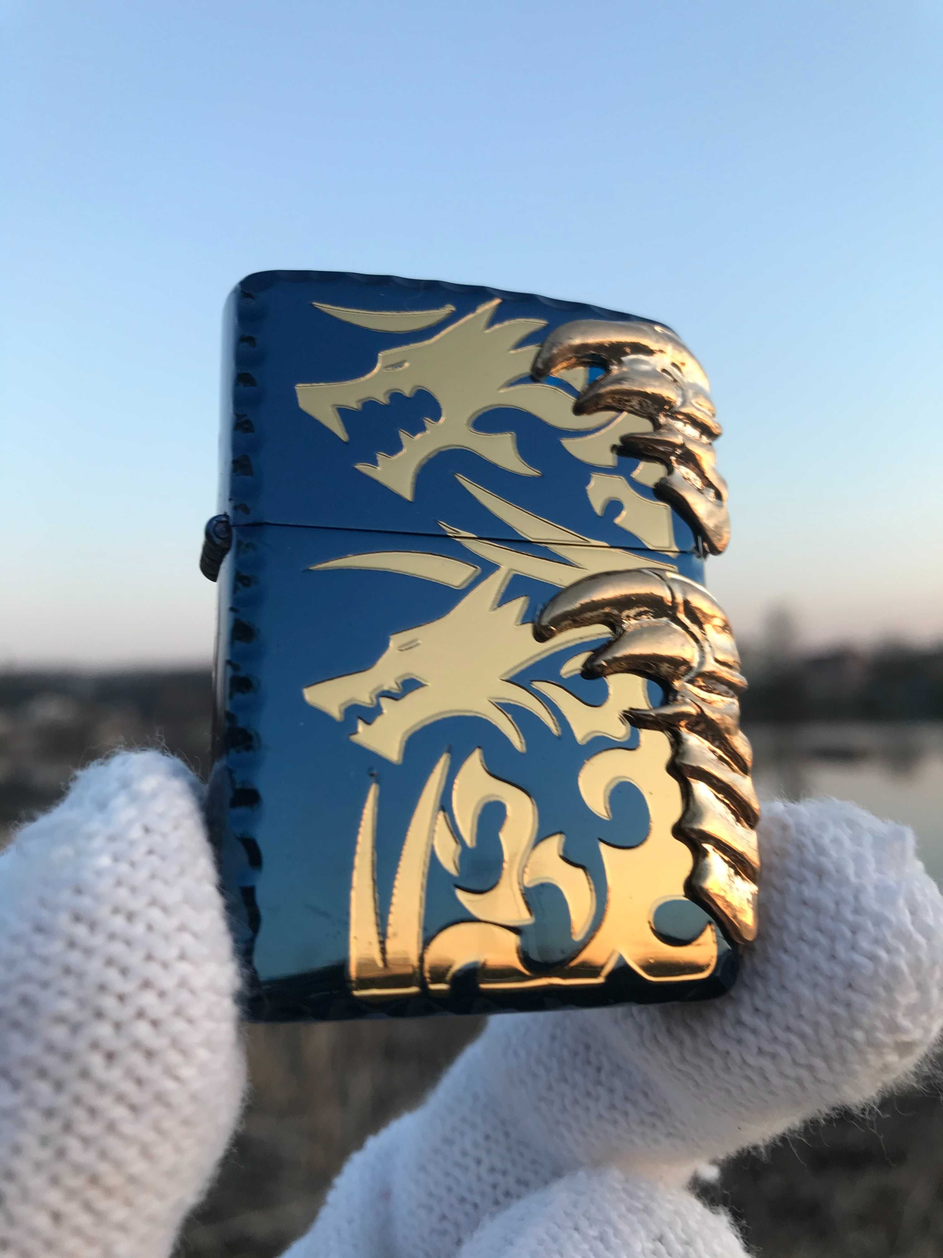 Запальничка Zippo 2 Claw Dragon Blue бензинова нова в коробці