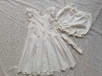 Biała sukienka dla dziewczynki 92 H&M boho lato