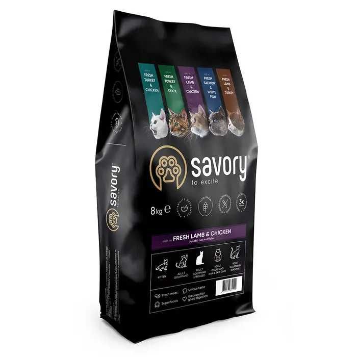 Сухий корм для котів Savory Adult Cat Steril Fresh 8 кг - ягня та курк