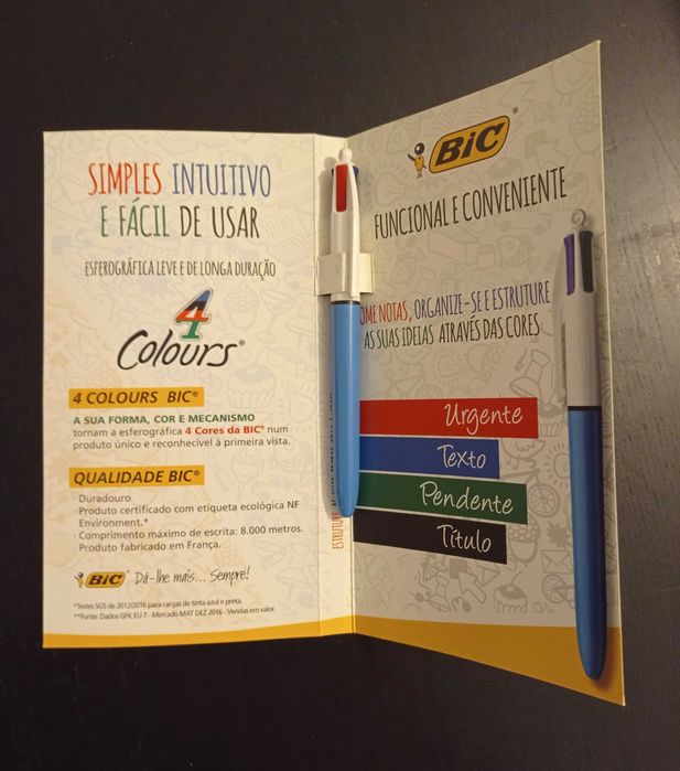 Canetas BIC 4 cores