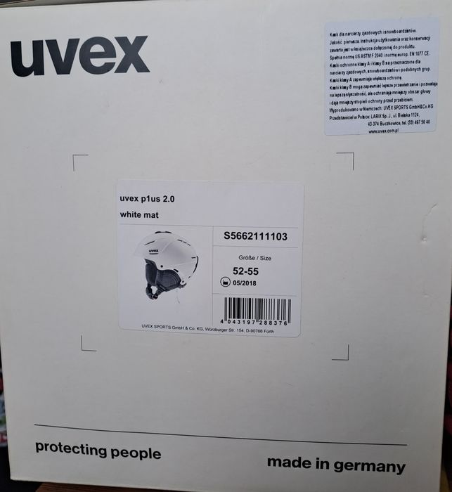 Uvex P1us 2.0, kask narciarski, rozmiar 52-55cm