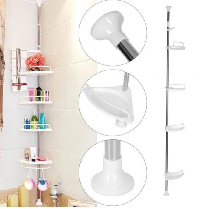 Кутова полиця для ванної Multi Corner Shelf GY-188 Біла полка угловая