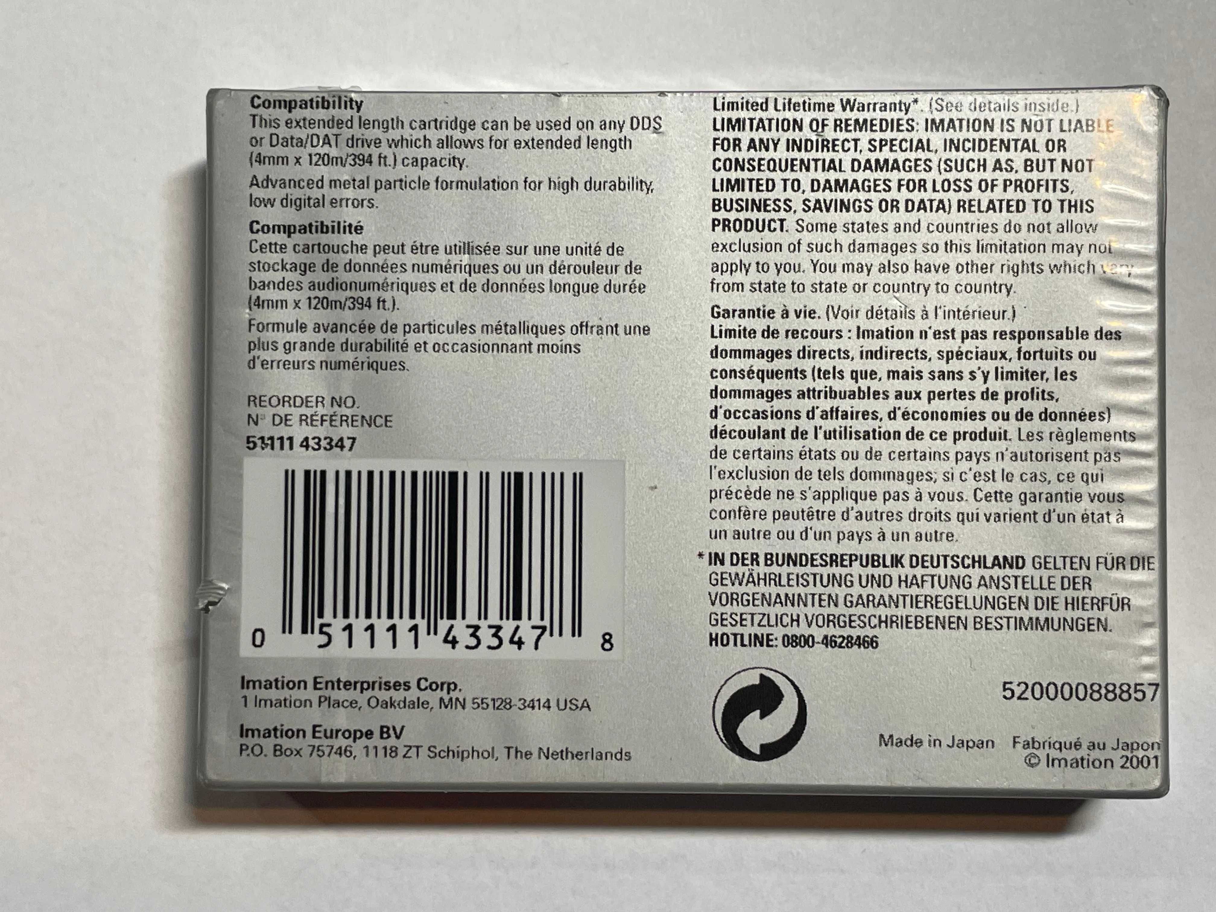 Taśma danych Imation 4mm DDS-120 8GB 4GB
