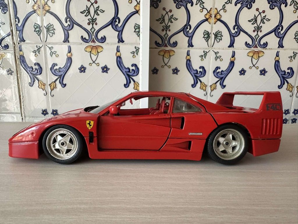 Carros metal burago coleção shell ferrari f40 1/18 f50 miniaturas