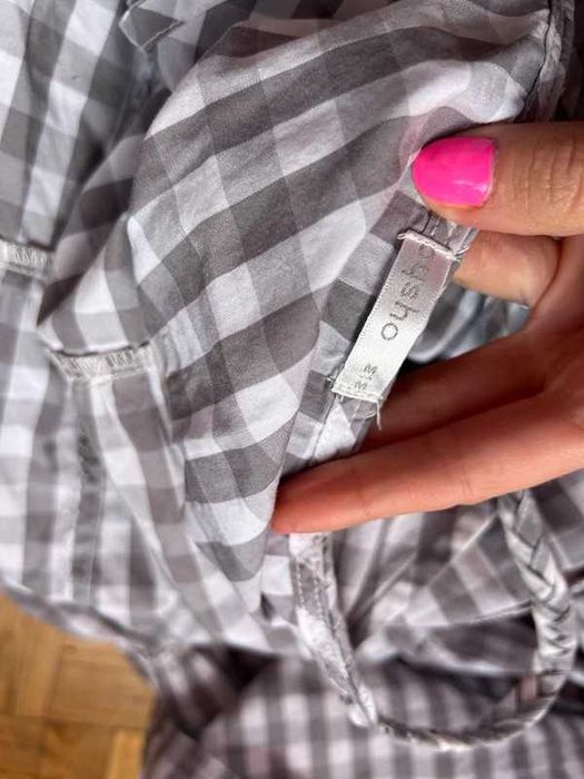 sukienka letnia rozkoszowana ramiączka warkocze w krate vintage Oysho