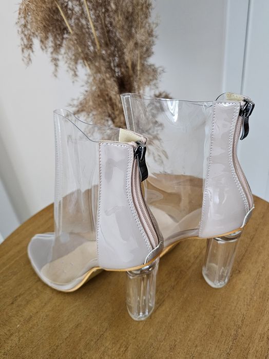 Nowe przezroczyste transparentne botki roz. 38