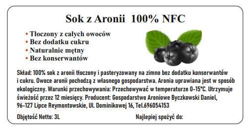 Ekologiczny Sok z Aronii 100% od rolnika