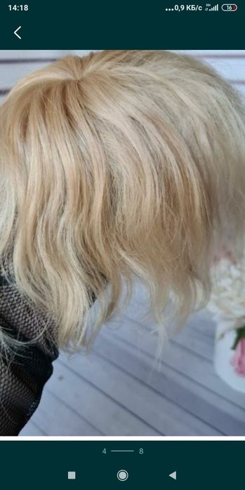 Рукоделие ручная работа шиньон из славянских натуральных  волос блонд